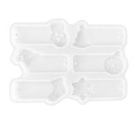 Moules pour décoration de Noël - Étiquettes - Pendentifs | Moules décoratifs à 6 cavités pour résine époxy pour les vacances, l'argile, les souvenirs, les travaux manuels, le plâtre