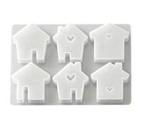 Moules pour fabrication de bougies 6 cavités Maison facile à démouler | Moules à cire faits à la main pour résine époxy argile décoration d'intérieur projets d'art bricolage fête Noël vacances