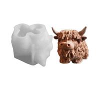 Moules pour faire des bougies, moule 3D en silicone Highland pour cire | Figurine animale de ferme artisanale décorative pour la maison bijoux amateurs porte-clés décoration festive bricolage
