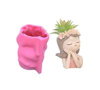 Moules pour Fleurs, moules en Silicone pour Fleurs Faits à la Main , moules en Argile Ciment en céramique pour Grasses Fai-da-Te, photophores en résine coulée Cire