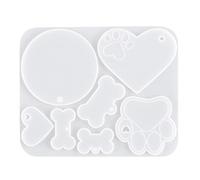 Moules pour médailles d'identité - Ensemble de moulage en silicone époxy, Kit de fabrication de médailles d'identification pour colliers d'animaux | Moules réutilisables en résine UV pour chiens, Moul