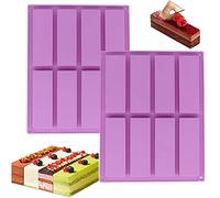 Moules Rectangulaires en Silicone, Moule Barre de Céréales, Moules en Silicone à 8 CavitéS Plat de Cuisson Energy Bars pour Faire des Barres de Céréales au GâTeaux (Violet)