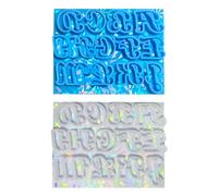 Moules robustes à effet holographique arc-en-ciel pour lettres de l'alphabet et chiffres - Accessoire portable pour loisirs créatifs - Utilisation quotidienne - Moules à bijoux faits à la main