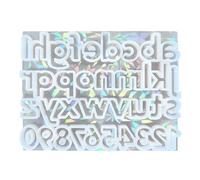 Moules robustes effet holographique arc-en-ciel pour lettres de l'alphabet et chiffres Accessoire portable pour loisirs créatifs Utilisation quotidienne Facile à démouler