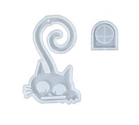 Moules ronds en silicone en forme de chaton avec trou pour photophore en résine époxy