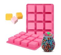 Moules Savon Rectangulaires en Silicone - Set de 2 Moules à 12 Cavités pour Fabrication de Cire Parfumée, Bonbons, Chocolats, Gelées et plus