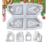 Moules Silicone Maison - Forme De Noël À 4 Cavités | Moule Pour Résine Époxydique,Pour Les Enseignants D Art Au Plâtre Les Artisans Créatifs Le Bricolage À Domicile Les Événements