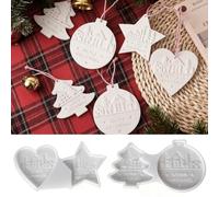 Moules Silicone Noël,4 Pièces Moule en silicone Sapin de Noël Étoile,Moule Silicones Décoration de Noels,Moules en plâtre à couler,pour Décoration de Pendentifs Sapin Cadeaux DIY