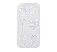 Moules souples en silicone pour porte-clés - Facile à nettoyer - Accessoire de fabrication à la main - Moules à pendentifs d'amour
