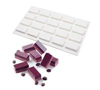 moulessilicone gâteaux 3d, Moule de Gâteau Mousse pour Glace Chocolat Pâtisserie Dessert, 20 Trous Forme de rectangulaires