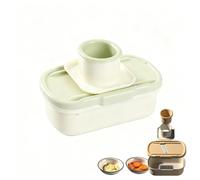 Moulin à ail 2 en 1 - Moulin à ail et gingembre - Mini accessoire de cuisine - Avec son propre récipient - Presse-ail en acier inoxydable - Broyage et coupe multifonctions (vert)
