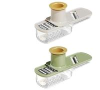 Moulin à ail multifonctionnel, 3 en 1 Trancheuse d'ail super fine, mini coupe-ail, légumes et gingembre, S-licer alimentaire avec protège-main, mandoline de légumes avec récipient