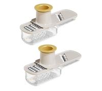 Moulin à ail multifonctionnel, mini trancheuse à ail et râpe à gingembre, mandoline 3 en 1 avec récipient, broyeur pour cuisine (2 pièces-B)