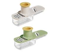 Moulin à ail multifonctionnel, mini trancheuse à ail et râpe à gingembre, mandoline 3 en 1 avec récipient, broyeur pour cuisine (2 pièces-A)