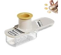 Moulin à ail multifonctionnel, mini trancheuse à ail, râpe à gingembre 3 en 1 avec protège-main, trancheuse alimentaire sûre, facile à utiliser et à nettoyer (blanc)