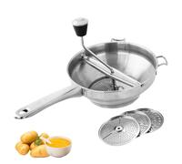 Moulin À Aliments,Moulin À Aliments Rotatif En Acier Inoxydable Avec Râpe À Tamis Et 3 Disques De Broyage,M-oulin À Fruits Et Légumes Manuel | Presse-purée Manuel, Moulin À Aliments Rotatif