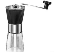 Moulin à café à manivelle - En acier inoxydable 304 - Portable - Moulin à grains - Broyage de précision - Pour le café goutte à goutte Aeropress - Noir (Low-key Trolling)