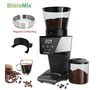Moulin à café électrique BioloMix avec anneau magnétique - 30 réglages de broyage précis pour expresso, américain et verser sur le café, Au Stand