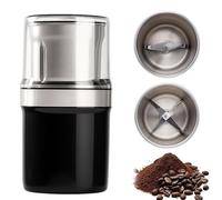 Moulin à café électrique multi-usages - Grande capacité en acier inoxydable, moulin à café et moulin à épices pour la cuisine, double étanchéité, tasse amovible, facile à nettoyer
