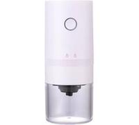 Moulin à café électrique portable pour machine à café, rechargeable via USB, couleur blanche, 7,5x7,5x18 cm