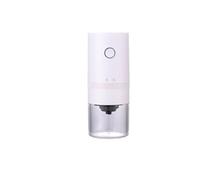 Moulin à café électrique portable pour machine à café, rechargeable via USB, couleur blanche, 7,5x7,5x18 cm