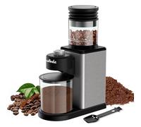 Moulin à Café Électrique Wancle à Meules Coniques - 25 Niveaux de Mouture Réglables pour Espresso/French Press/Filtre, Capacité 2-12 Tasses, Silencieux & Anti-Adhérence avec Soufflerie, Inoxydable