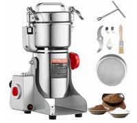 VEVOR Moulin à Épices Électrique 300 g, Broyeur à Grains Commercial 1500 W à Haute Vitesse, Moulin à Farine en Acier Inoxydable, Type Oscillant pour Moudre Rapidement Céréales Épices Herbes Cafés