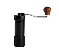 Moulin à café manuel amélioré, entièrement en métal, portable et antidérapant avec bavure intégrée (grille noire)