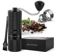 Moulin à café manuel avec 60 réglages réglables, avec poignée droite pour cafetière à piston à piston, expresso avec cohérence de montage, moulin à bavure conique en acier inoxydable, capacité de 28 g