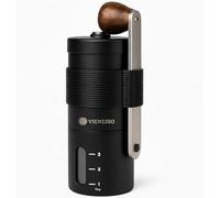 Moulin à café manuel avec broyeur en céramique | Moulin à café manuel compact avec réglage en continu du degré de mouture | Moulin à expresso manuel avec manche en bois pour la maison ou les