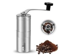 Moulin à Café Manuel, Coffee Grinder en Acier Inoxydable, Broyeur Cafe Grain Avec Manivelle, Degré de Mouture Réglable, pour Aeropress, French Press, Drip, Expresso, Moka