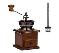Moulin à café manuel de style rétro avec brosse de nettoyage intégrée, grossièreté réglable pour presse expressos, moulin à café avec brosse de nettoyage