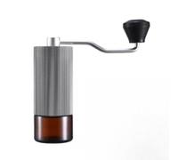 Moulin à café manuel en acier inoxydable réglable à manivelle 6 réglages à faible bruit portable moulin à épices noyau CNC poignée ergonomique moulin à grains de café seau transparent double roulement