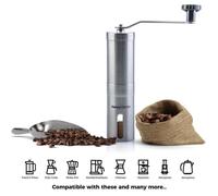 Moulin à Café Manuel | La Collection Elegance Henry Charles | En Acier Brossé Inoxydable avec Meule Ajustable en Céramique