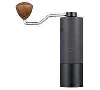 Moulin à café manuel, meule conique CNC en acier inoxydable à 5 noyaux, corps en aluminium spatial, 16 x 5 cm, poignée en bois, forte force de fixation, pour maison et voyage