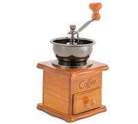 Moulin à café manuel, portable, avec tiroir en bois, broyeur à grains de café rétro, taille réglable, pour la maison, le bureau, l'extérieur, le camping, marron