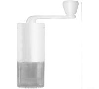 Moulin à Café Manuel Réglable avec Meule en Acier, Broyeur Portable Compact pour Espresso et pour french Press, Ergonomique, Trémie Transparente, 11x10x16.5cm(White)