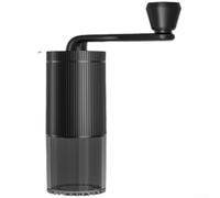 Moulin à Café Manuel Réglable avec Meule en Acier, Broyeur Portable Compact pour Espresso et pour french Press, Ergonomique, Trémie Transparente, 11x10x16.5cm(Black)