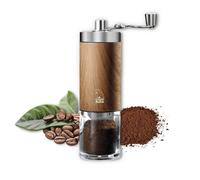Moulin à Café Manuel Réglable en Acier Inox, Meules en Céramique - Silencieux et Portable pour Expresso, Moka, French Press et Aeropress - Coffee Grinder Aspect Bois pour Maison et Voyage - Capy Brew
