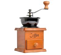 Moulin à café manuel vintage en bois avec manivelle | Moulin à café d'inspiration classique avec rouleau lisse, conçu pour les sols frais, les tasses d'égouttement, le brassage et le kit