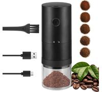 Moulin à café portable avec 38 réglages de mouture, voyant lumineux, fraise conique en céramique à 5 lames, démarrage par bouton et arrêt automatique, machine à café expresso électrique portative avec