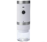 Moulin à café portable, avec moteur électrique, batterie USB rechargeable et réglages de mouture réglables pour un café régulier (blanc)