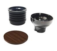 Moulin à café pour poubelle à trémie - Outil de nettoyage pour une seule dose - Construction en silicone et couvercle en bois de noyer pour la maison, la cuisine et les cafés (blanc)