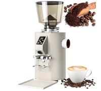 Moulin à café professionnel de bureau, moulin à café professionnel, moulin électrique professionnel de dosage de grains de café 350 W avec bac de stockage de 500 g,White