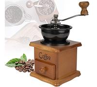 Moulin à Café Vintage Manuel en Bois, Réglage Grossier, Compartiments en Céramique