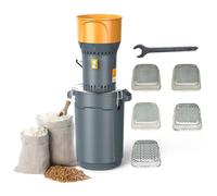 Moulin à céréales, 1300 W Moulin à maïs électrique avec 5 modes de filtration, protection contre les surcharges, moulin à farine, moulin à blé de ferme pour céréales sèches