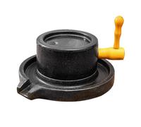 Moulin à céréales à manivelle avec support en bois et moule PP en granit naturel pour moudre uniforme du blé et du riz - 30 cm