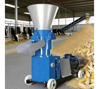 Moulin à céréales électrique, 4 kW, 100 kg/h, granulateur d'appâts pour aliments des animaux, broyeur commercial sec et humide pour élevage, volaille