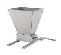 Moulin à céréales électrique, moulin à céréales, moulin à malt, moulin à nourriture réglable de 4 l, avec boîtier en aluminium, 21,6 x 21,6 x 26,6 cm, pour orge, blé, maïs et grains, argent