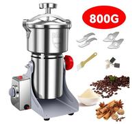 MOULIN A CEREALES Inox 800 g - Broyeur à Grains 3500 W - Ultra Puissant pour Grains, Céréales, Épices, Herbes Médicinales